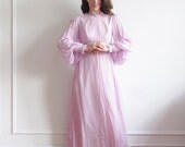 mod lilac wedding gown . boho violet bride .small .sale