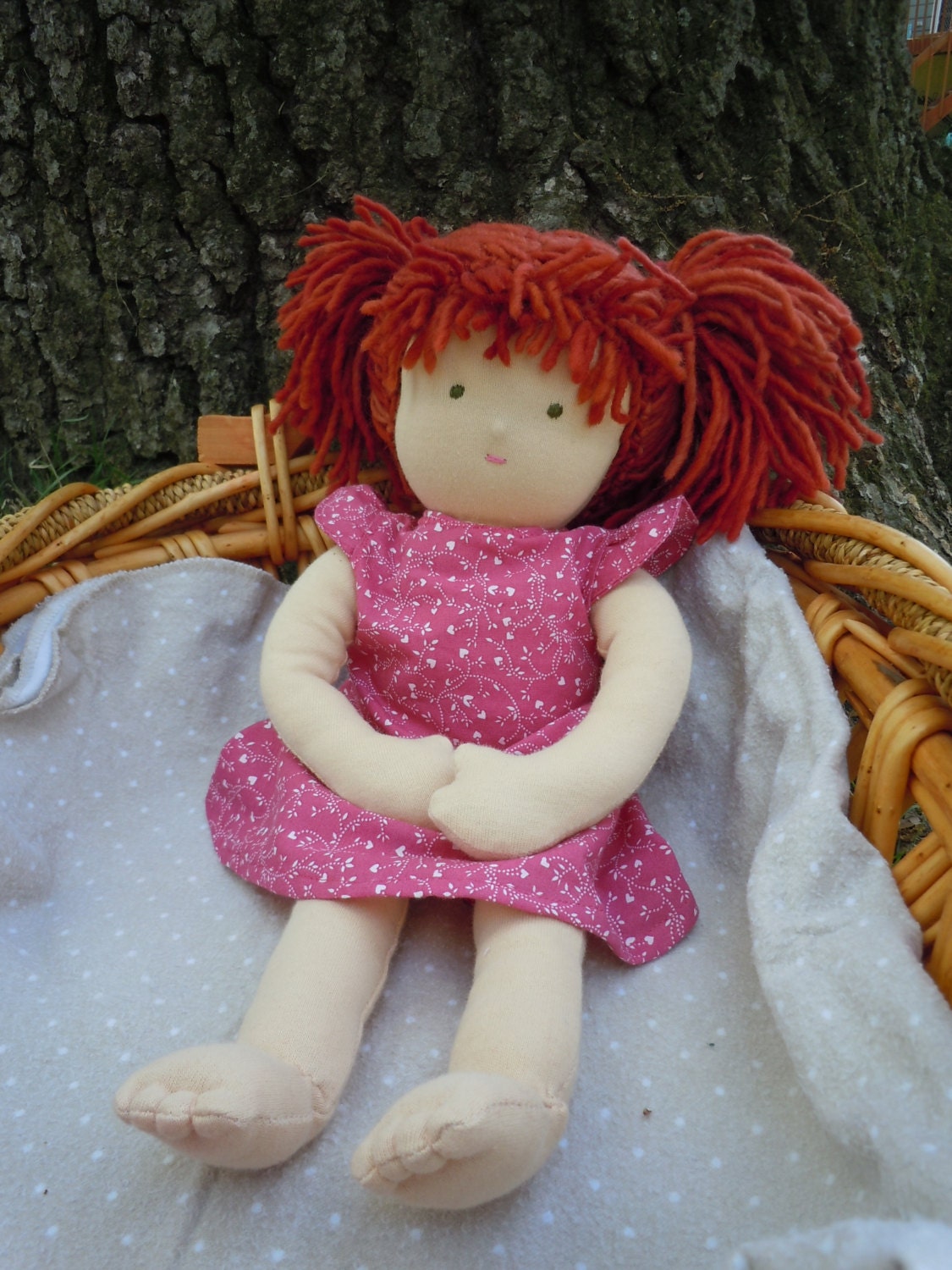 Waldorf Doll MaryJean - 14" Red Hair, Green Eyes, Tickly Toes