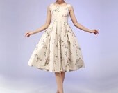 floral print linen dress (579)