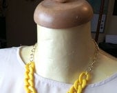 Yellow Chain Statement Necklace