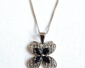 SALE...Beautiful Genuine Sapphire and Diamond Pendant Necklace