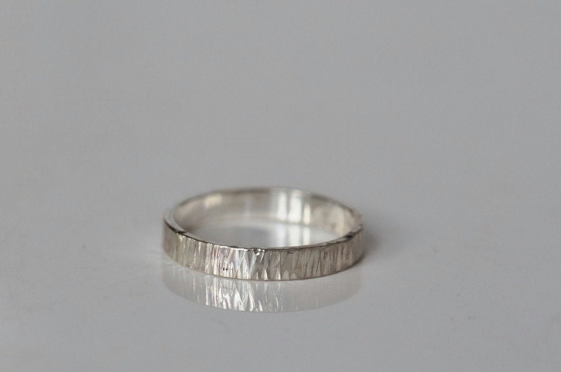 Hammered sterling silver ring. 3 mm textured band. Size 6.5 ready to ship