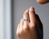 Spring Sale / Sterling Silver Labradorite Ring Rose Cut Labradorite Blue Labradorite Size 6 Handmade in Seattle Jewelry