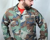 Vintage Camo Shirt - Military Grunge Camouflage Button Up