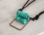 Boho kinetic necklace kinetic abacus necklace pendant moving spinner frame beads turquoise beaded puzzle worry stone blue sleeping beauty