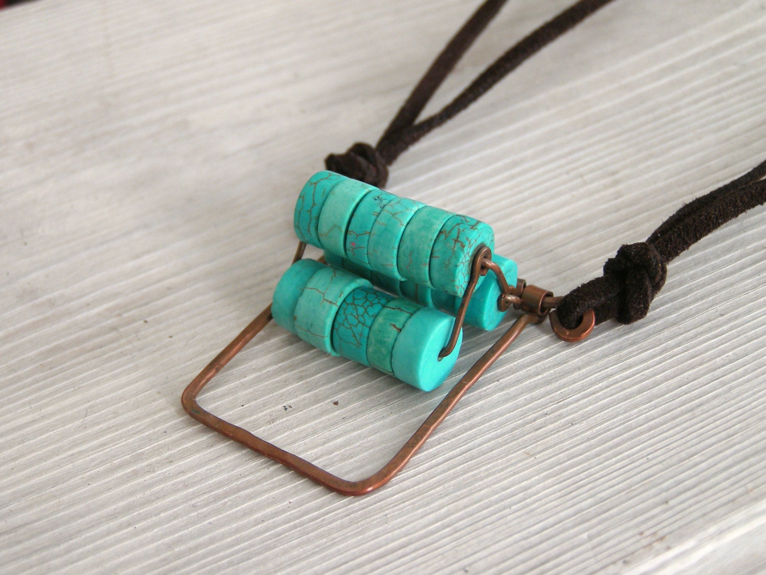 Boho kinetic necklace kinetic abacus necklace pendant moving spinner frame beads turquoise beaded puzzle worry stone blue sleeping beauty