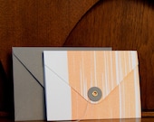 Sunrise Orange Watercolor Button & String Card