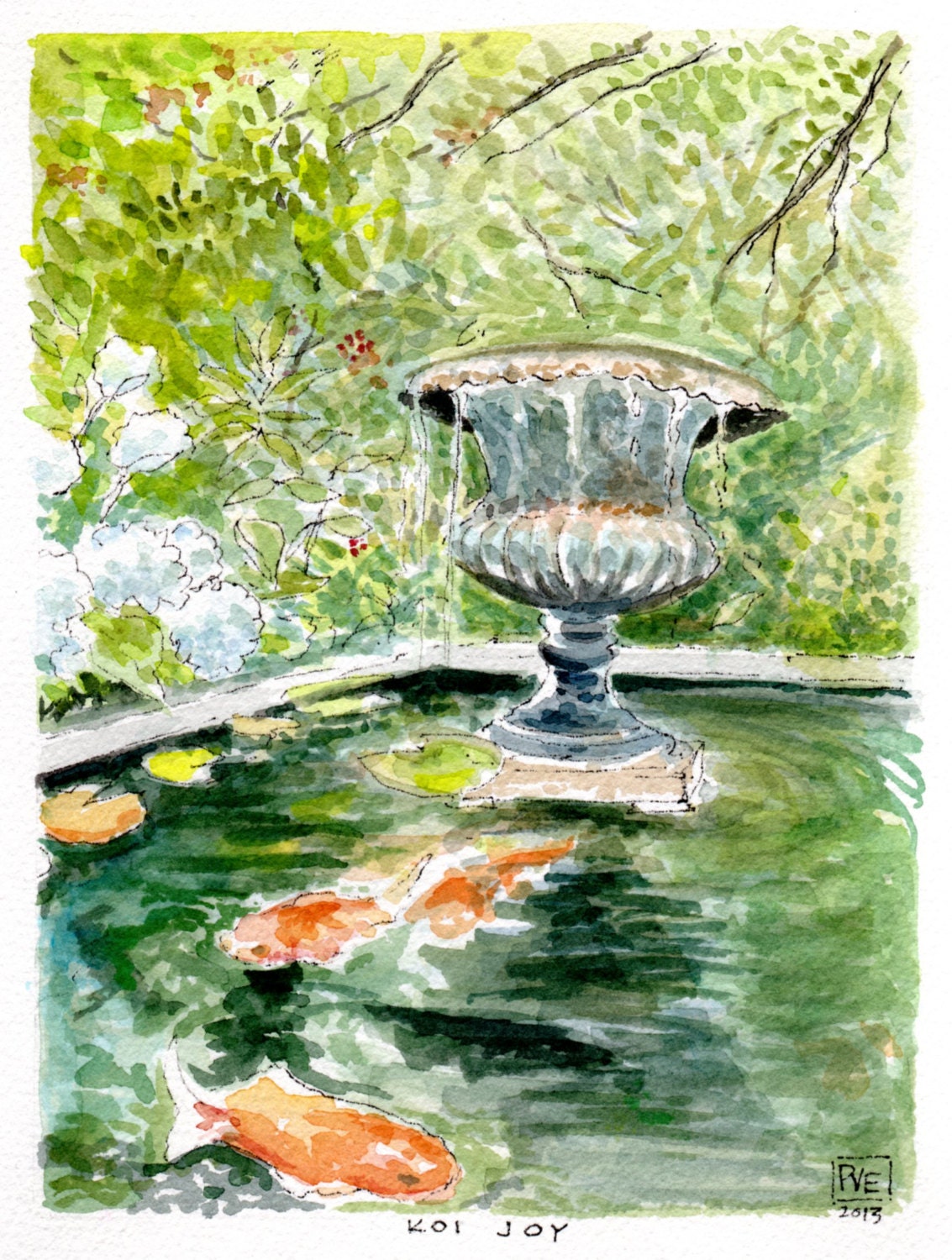 koi joy note cards
