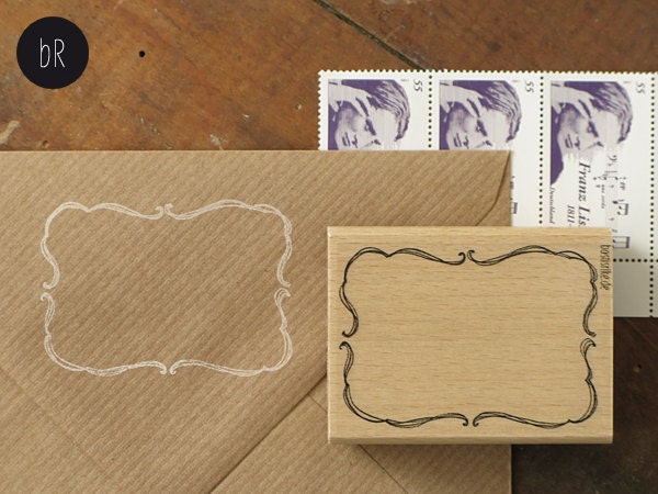 rubber stamp: doodle frame label