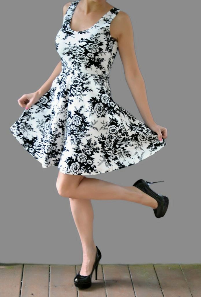 Organic Cotton Flocking Dress made for twirling- READY TO SHIP