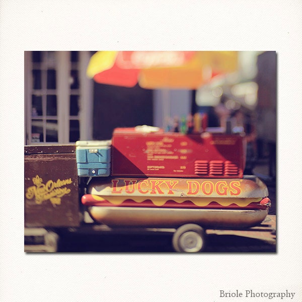 New Orleans Photography French Quarter Art Photograph. Lucky Dogs, Affordable Wall Art 8"x10" Print. Mardi Gras.