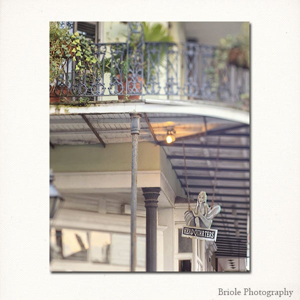 New Orleans French Quarter Art Photography, Sign, Architecture Photograph.  Affordable Wall Art 8"x10" Print.