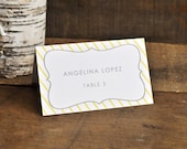 Place Card with Guest Name- Swell Stripes