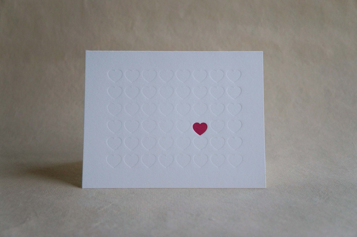 Letterpressed Love Heart Note Card Set