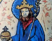Saint Erik IX King of Sweden - Retablo print -