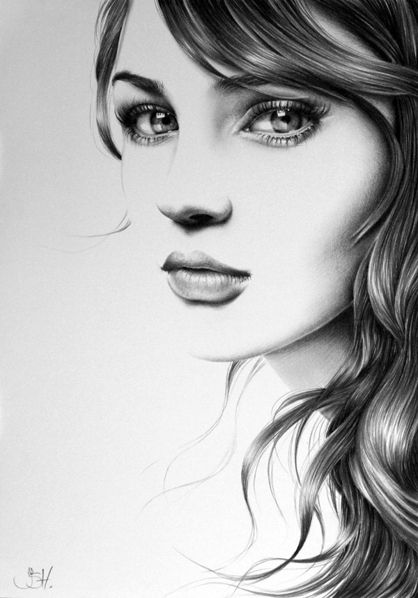 Pencil Drawing Fine Art Portrait Print Hand Signed