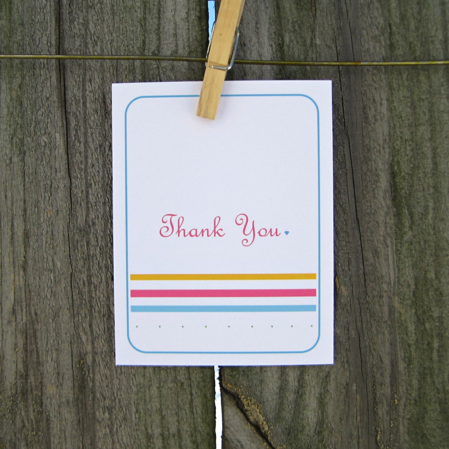 Simple Thank You Note Card Modern and Bright Stationery Set with Envelopes