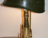 World War II Soldier Trench Art Lamp WWII Base with Helmet Liner