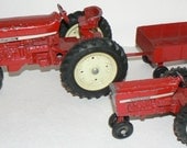 Ertl Diecast International Tractors lot of 2 and 1 metal trailer Made USA