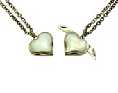 Tiny Secret Heart Double Knife Necklace