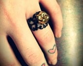 24k Gilded Gold Faux Human Tooth Adjustable Ring