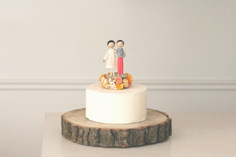 Custom Same Sex Wedding Cake Topper with 2x CUSTOM CLOTHING