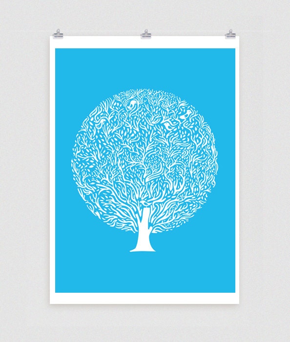 Blue Tree Poster - 13x19