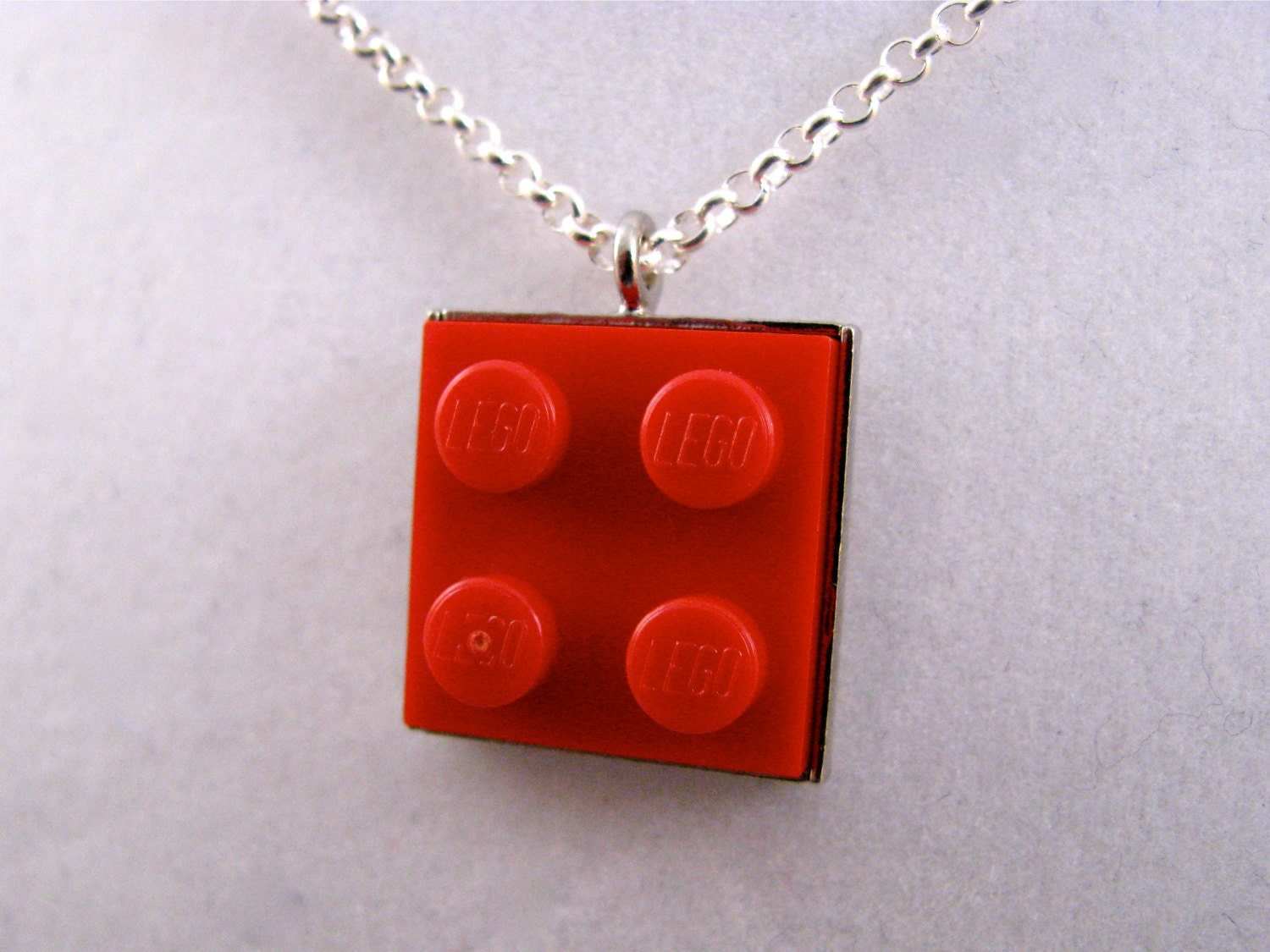 Red 2x2 Brick Necklace