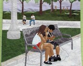 Contemporary Art Quilt "His I-Pod"