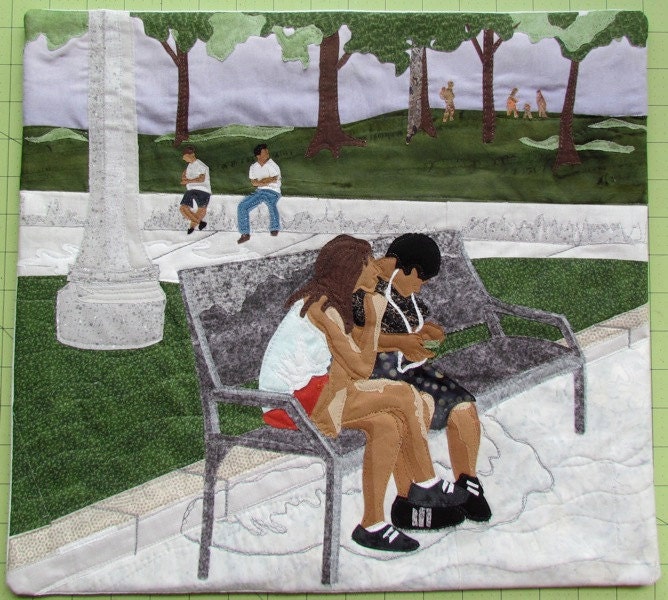 Contemporary Art Quilt "His I-Pod"