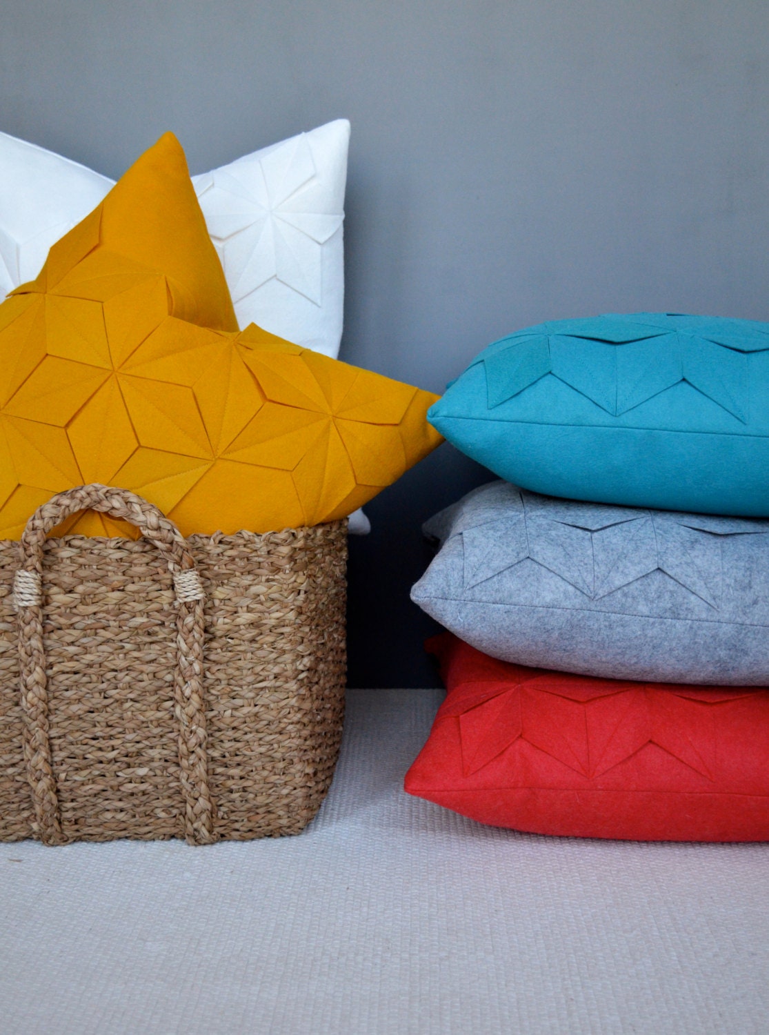 International Shipping - Geometric Felt Pillow Cover