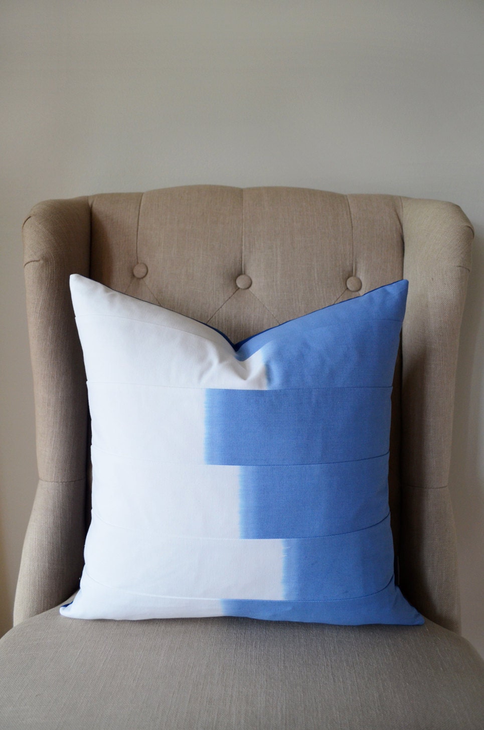 18"x18" Cobalt Blue Dip Dyed Stripe Pillow