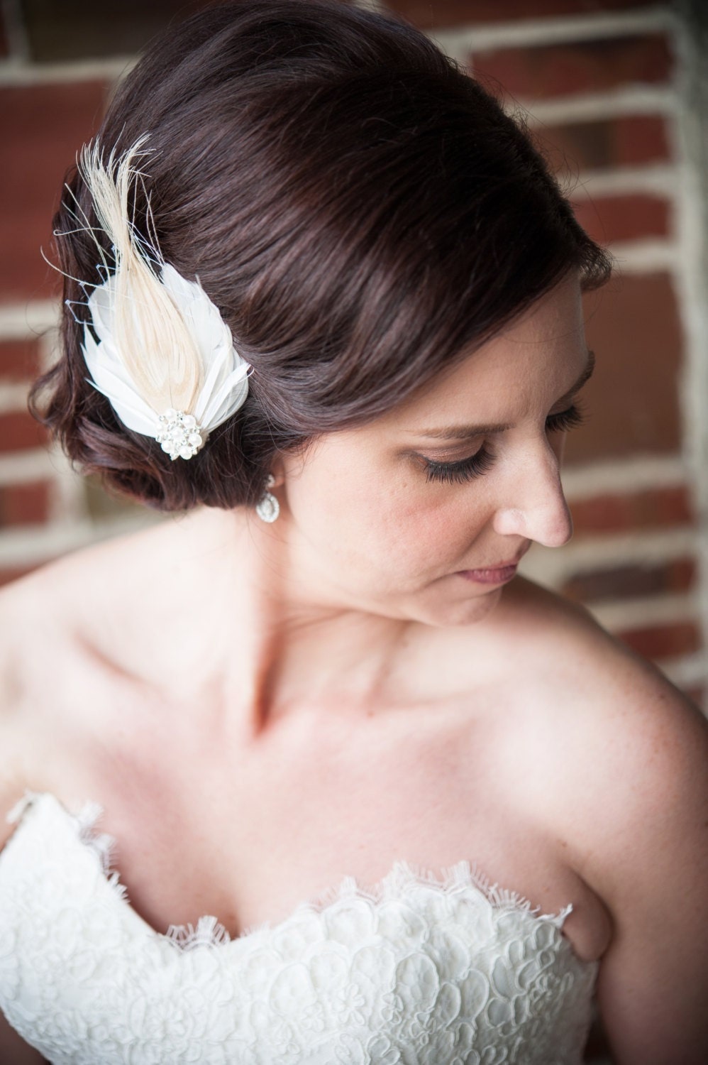 Bridal Hairpiece, Feather Fascinator, Bridal Fascinator, Peacock Feather Hair Piece