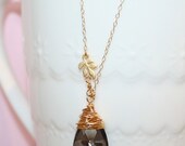 Silver Night Crystal Necklace. 14/20 Gold Filled Necklace.