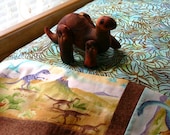 PILLOWCASE & DINO-Stuffed Brontosaurus with"Sleepy Pocket". Handmade Dinosaur, Birthday for Boys, Fits Reg/Queen pillow, Summer Camp Pillow