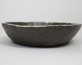 White Gold Rim Serving Platter in Midnight Stone and White Gold