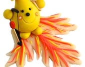 PARKER on FIRE - Hunger Games Katniss Inspired Polymer Clay Character Figurine