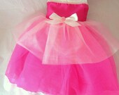 Aurora Costume, Sleeping Beauty: Hot Pink Light Pink and White lined, glitter and sparkle, princess birthday party, disney trip