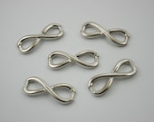 4 pcs.Zinc Silver Infinity Connector Charms Decorations Findings 14 mm.RCCN