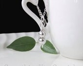Peapod Necklace, two peas in a sterling silver pod pendant for twins, best friends and mommy