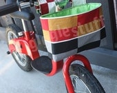 Balance Bike Bag, Bucket, Basket for Boy or Girl -- Custom Made to Order