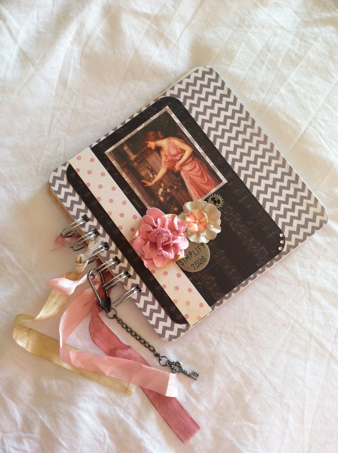 SALE PRICE 6x6 Shabby Chic Journal Featuring Waterhouse Psyche