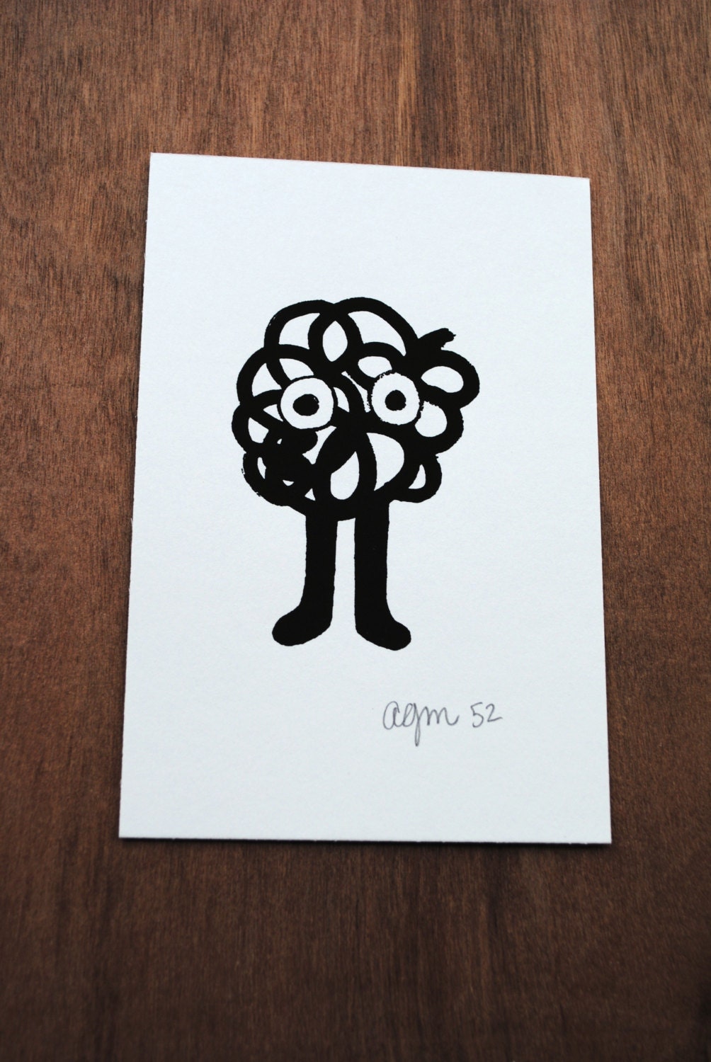 Day 52- Pom 4x6 Screen-Print