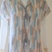 Graphic Cali Beach Pastels Sheer Short Sleeve Blouse by Plymouth - M