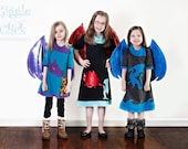 6 piece Deluxe Collection, Three Dragon Dresses and Three sets of Dragon Wings, childrens clothing, girls dress, Sizes 2T to14