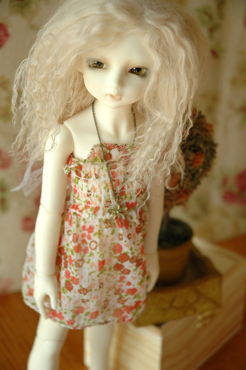 MSD BJD Doll Outfit - Summer Dress & Necklace Set