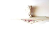 White Shabby Chic Shelf/ Shabby Roses/ French Country Cottage Decor