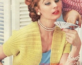 Vintage Shrug Sweater Instructions 1950's Immediate Download