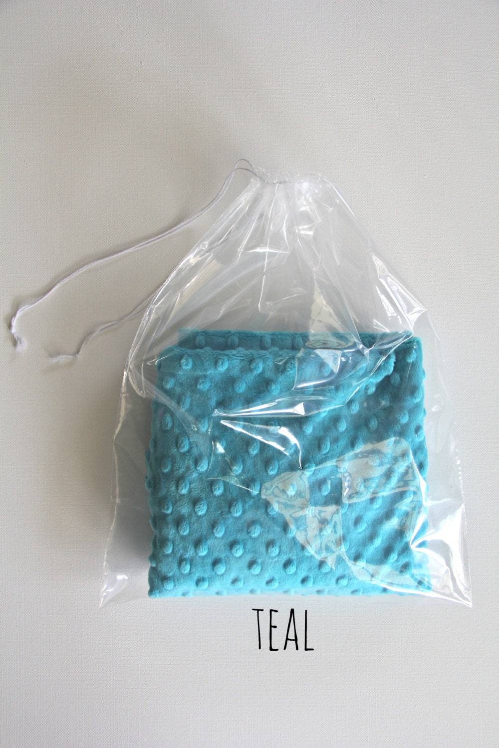teal minky dimple dot destash