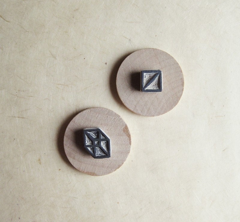 NEW Geometry / Squares - Hand-Carved Rubber Stamp Set